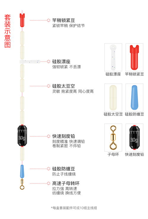 美国红狼太空豆套装全套组合多功能太空豆套装渔具户外垂钓小配件